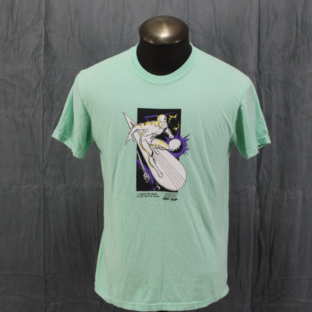 Surf Shop Shirt (VTG) - Relic Surf Shop Uculet Silver Surfer Graphic - Men's M